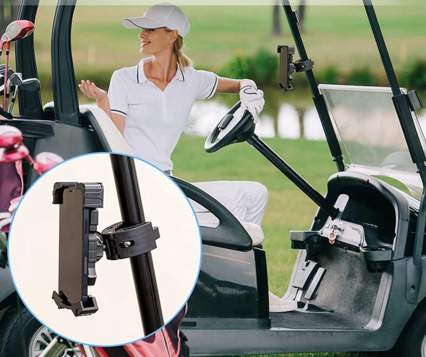 KartKlip will securely mount to any golf cart